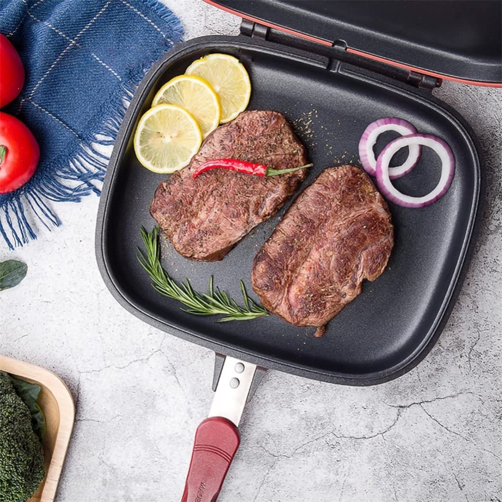 Double Sided BBQ Frying Pan Stainless Steel Cookware