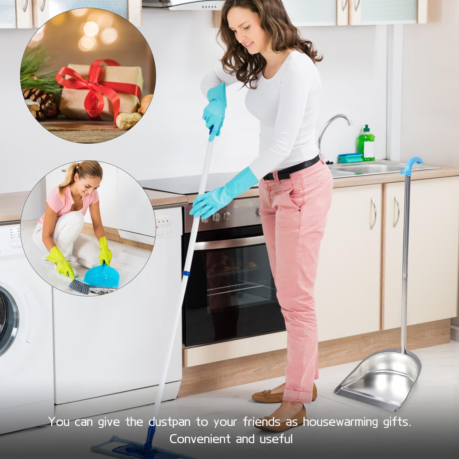 Stainless Steel Dustpan with Removable Container