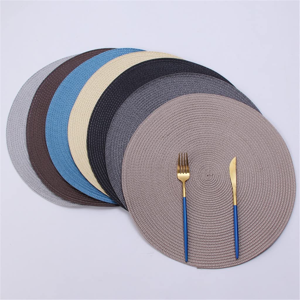 Round Woven PP Placemats Waterproof Dining Mats