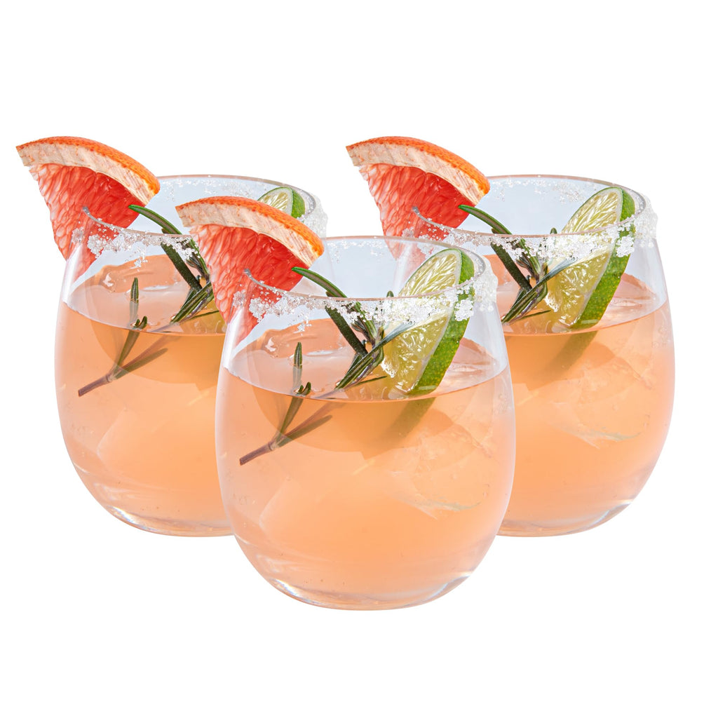 Clear Polycarbonate Rocks Cocktail Glasses Set