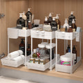 2 Tier Under Sink Organizer with Sliding Drawers 3 Pack