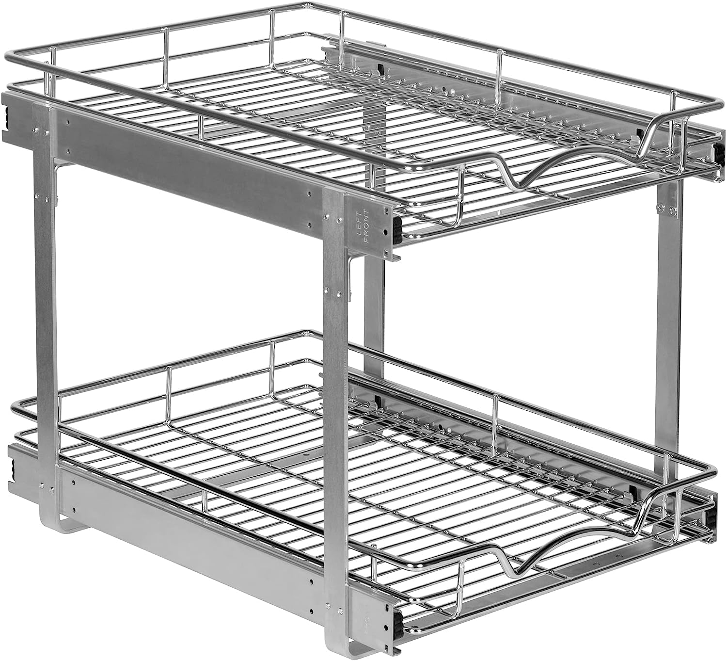 HOLDN’ STORAGE 2-Tier Pull-Out Cabinet Organizer with Heavy-Duty Steel Frame, Full-Extension Sliding Shelves, Holds 100 lbs, Easy Install for Kitchen, Pantry & Under Sink Cabinets
