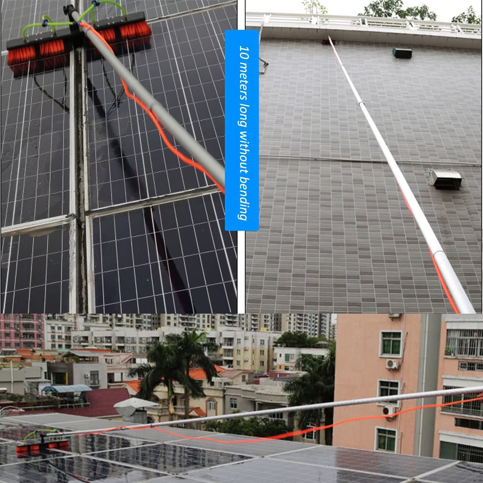 Extendable Cleaning Bar with Rubber Brush for Windows Solar Panels