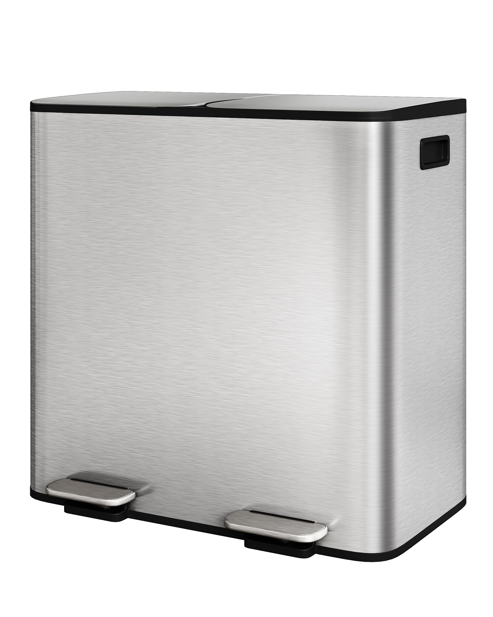 Stainless Steel Double Trash Can with Lid 10.6 Gal