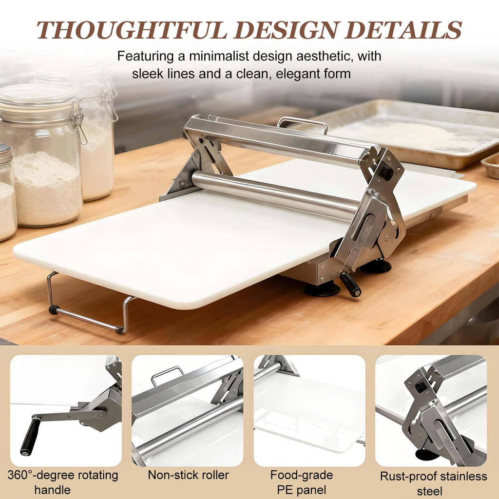 Manual Adjustable Dough Sheeter Stainless Steel Roller