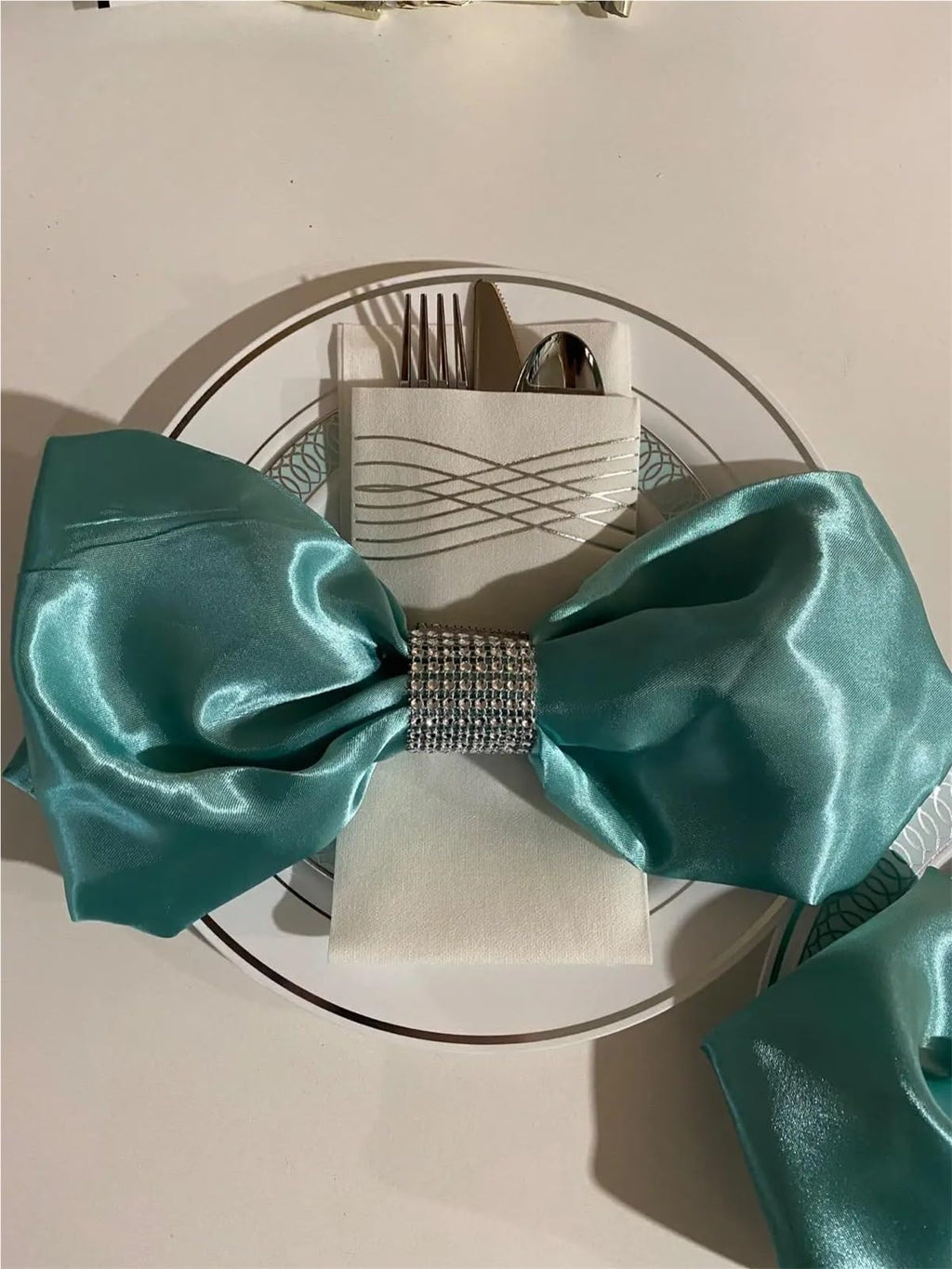 Satin Fabric Cloth Napkins 10 Piece Dining Decor