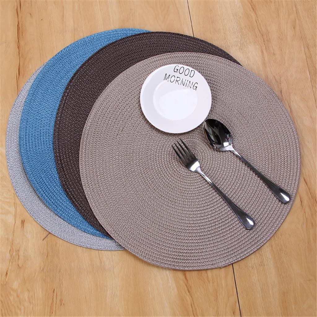 Round Woven PP Placemats Waterproof Dining Mats
