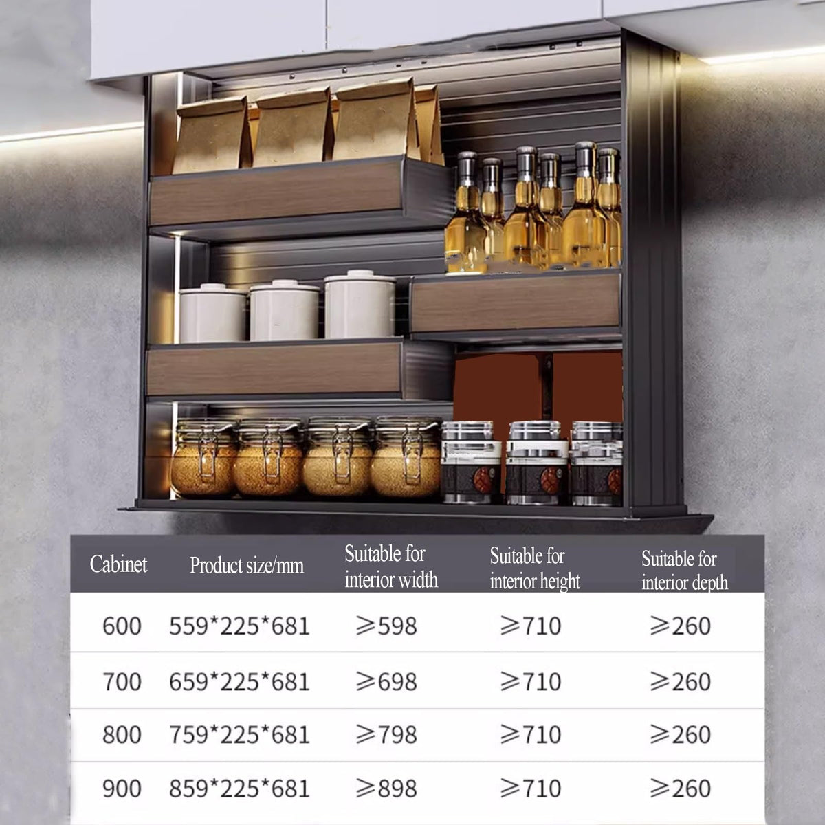 Pull Down Cabinet Organizer for Upper Cabinets 24 Inch