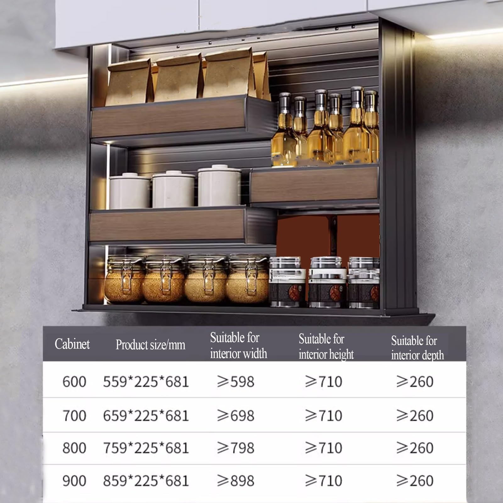 Pull Down Cabinet Organizer for Upper Cabinets 24 Inch