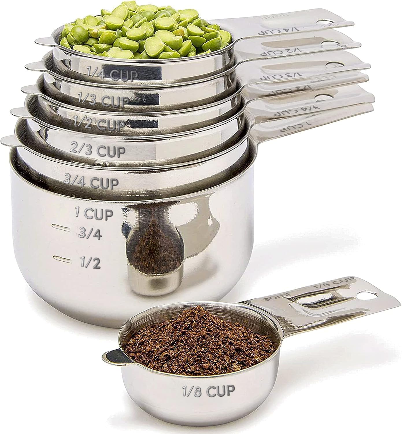 Stainless Steel Measuring Cups and Spoons Set 12 Piece