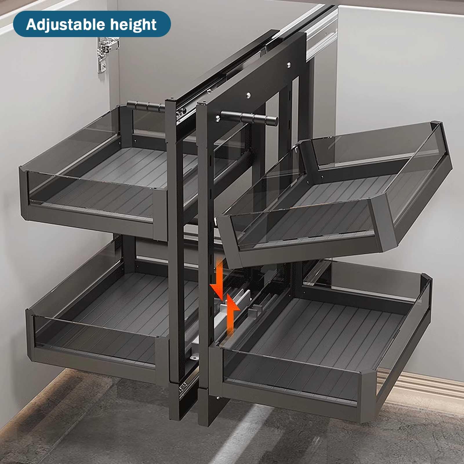 Pull Out Corner Cabinet Organizer for Spice Storage