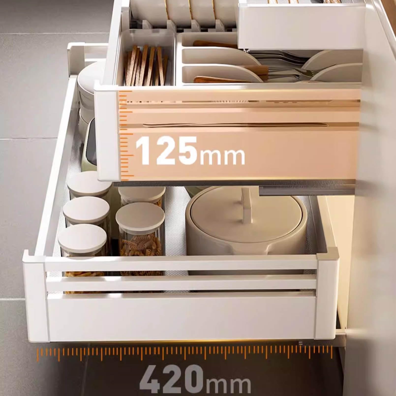 3 Tier Pull Out Under Sink Cabinet Organizer White