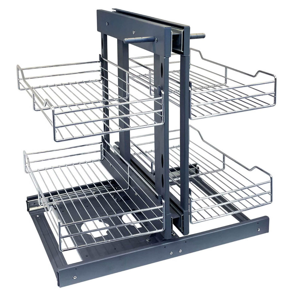 Corner Pull Out Cabinet Sliding Basket Organizer Chrome