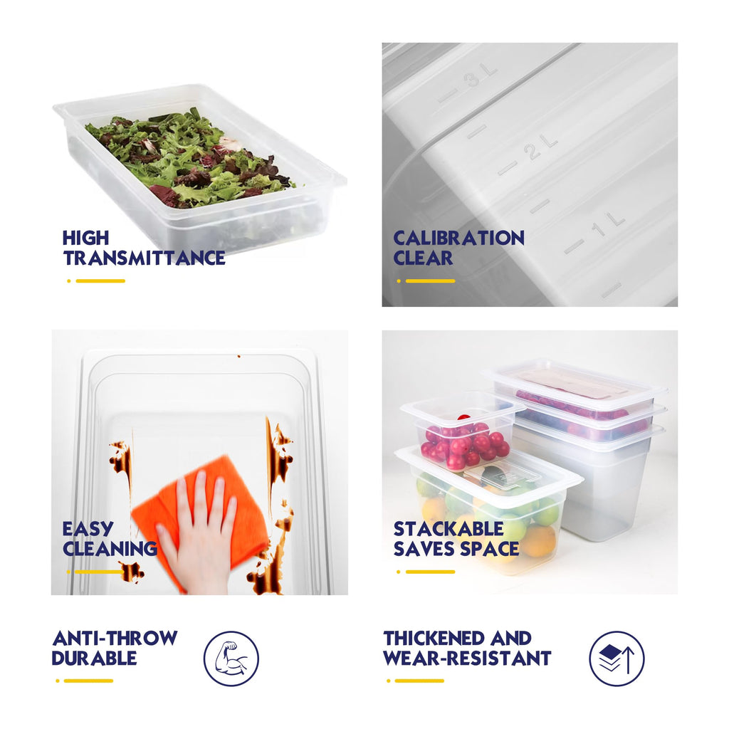 BIEAMA Commercial Food Pans with Lids