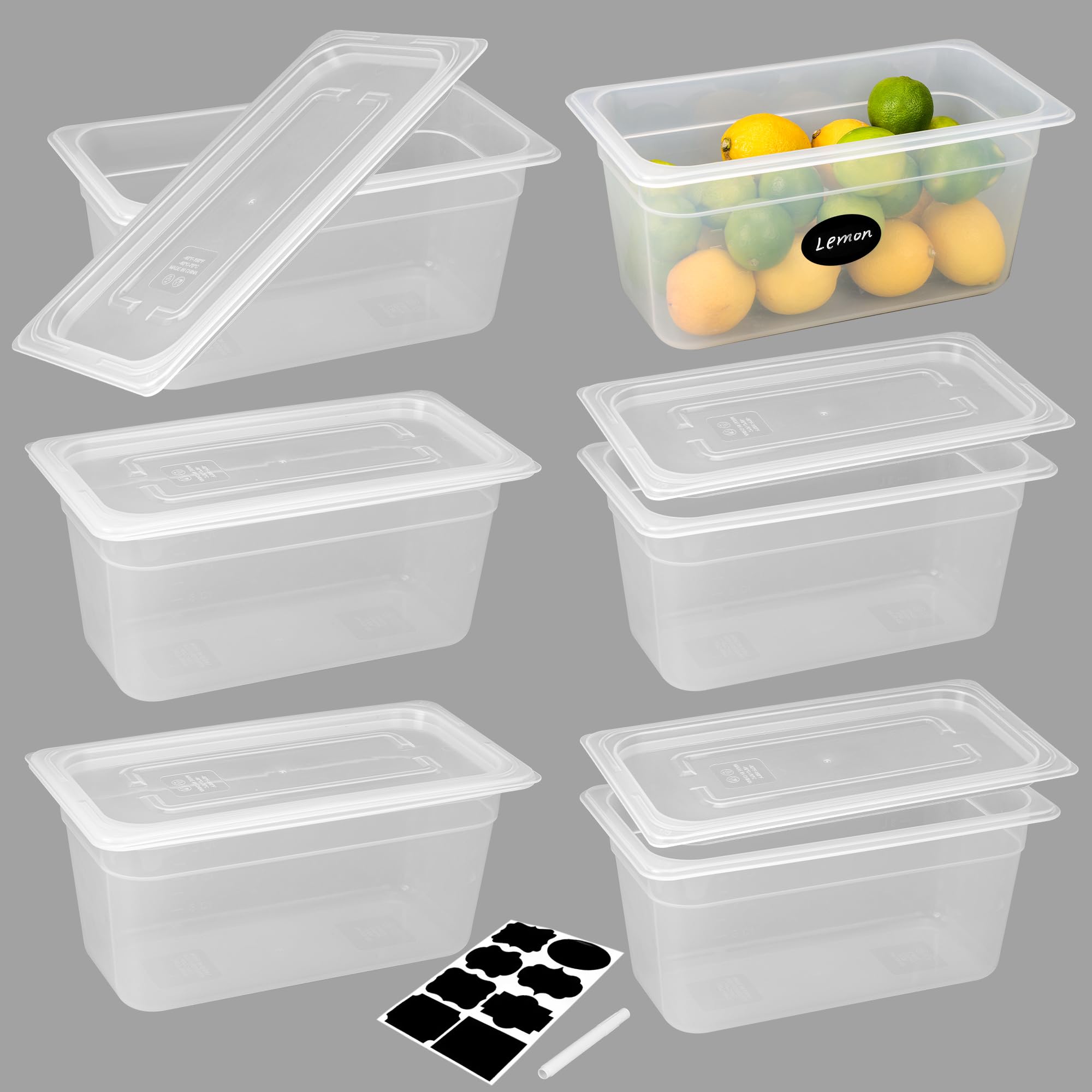BIEAMA Commercial Food Pans with Lids