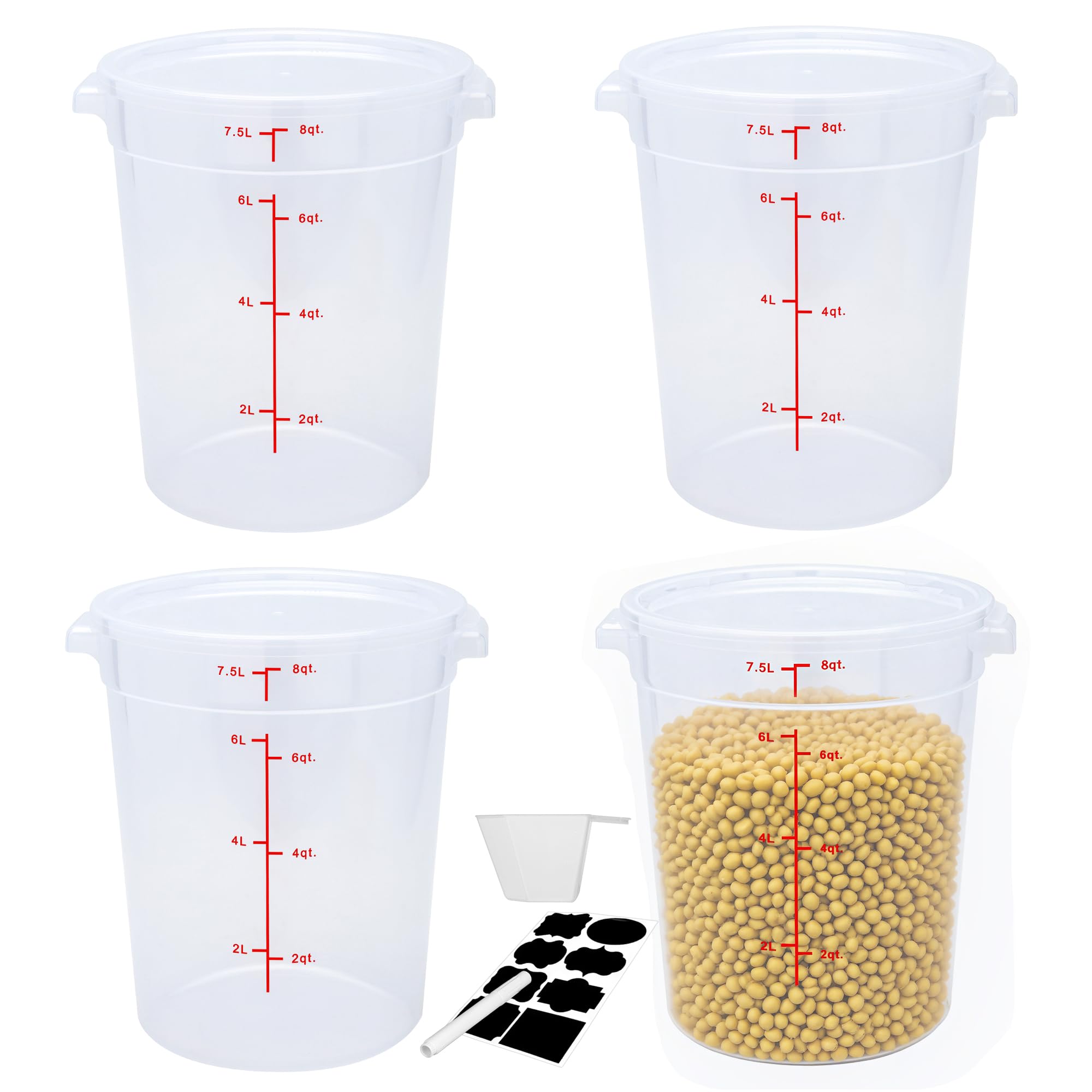 FSUON Round Food Storage Container with Lid