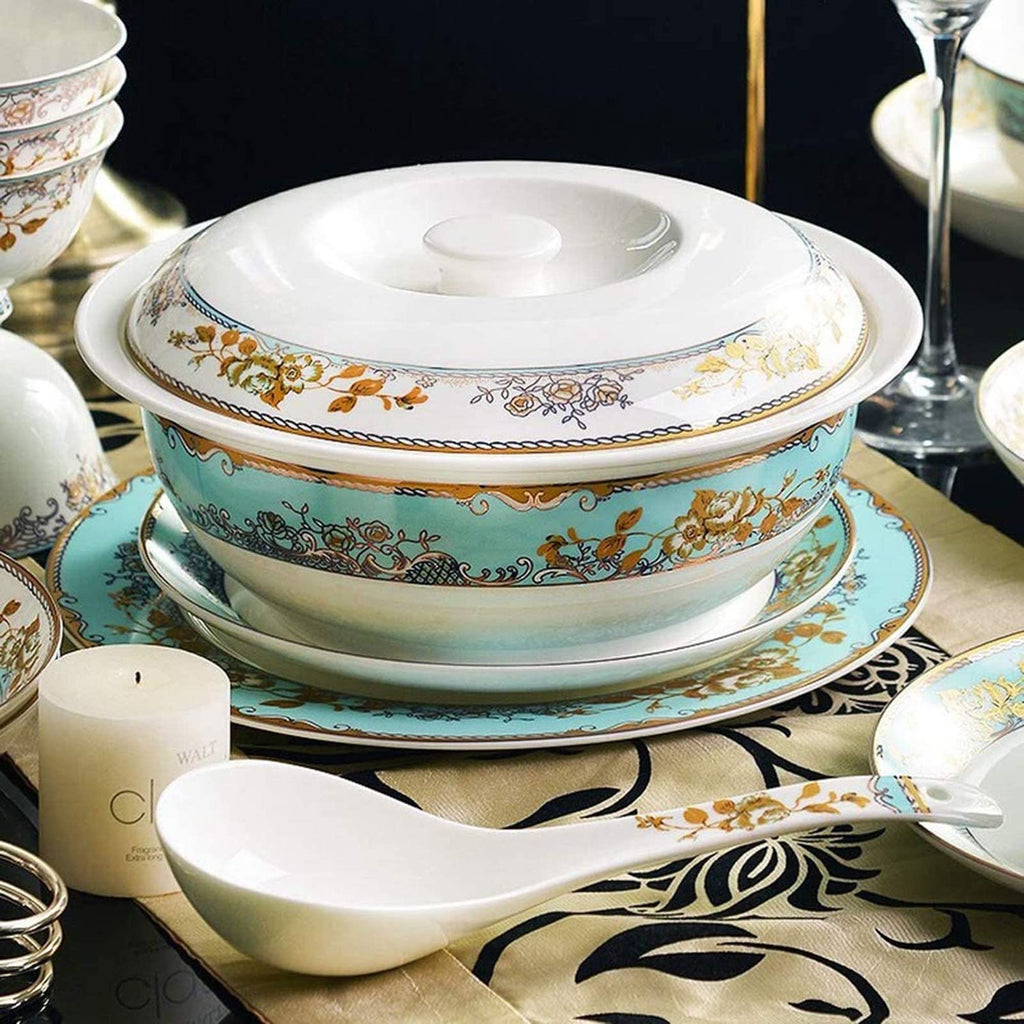 56 Piece Bone China Dinnerware Set Nordic Ceramic Tableware Set