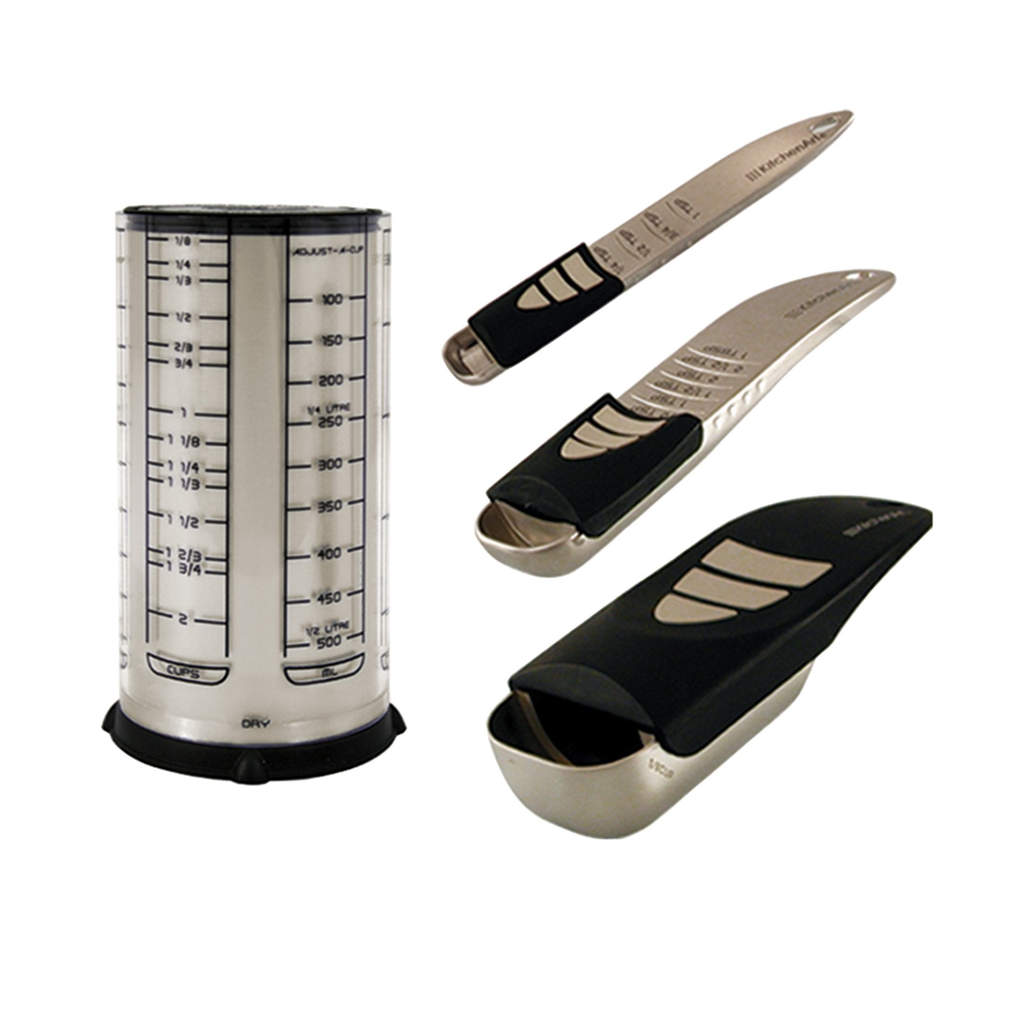 Adjustable Measuring Cup and Spoon Set 4 Piece