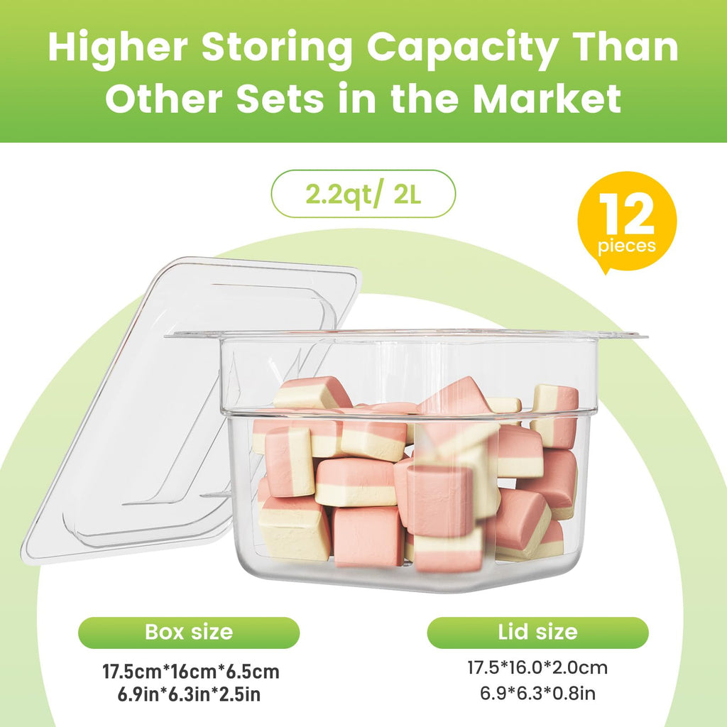 Clear Polycarbonate Food Pan 1/6 Size Stackable Restaurant Pan