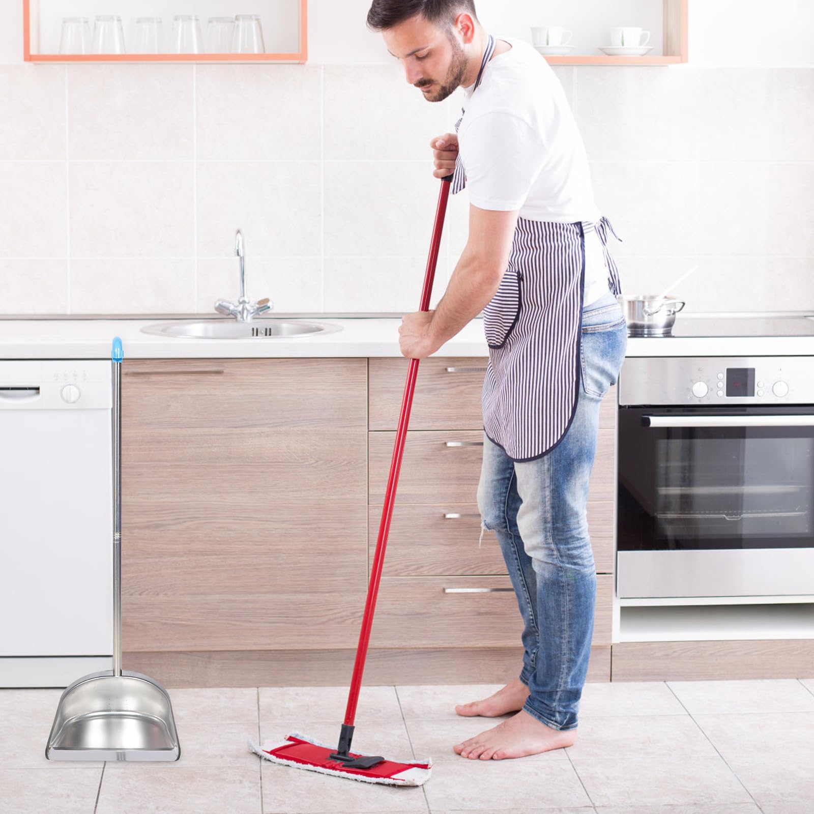 Stainless Steel Dustpan with Removable Container