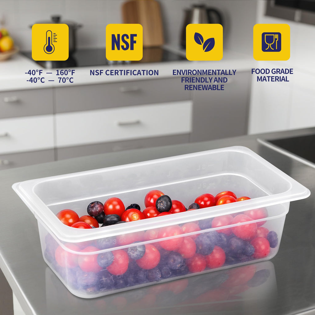 BIEAMA Commercial Food Pans with Lids