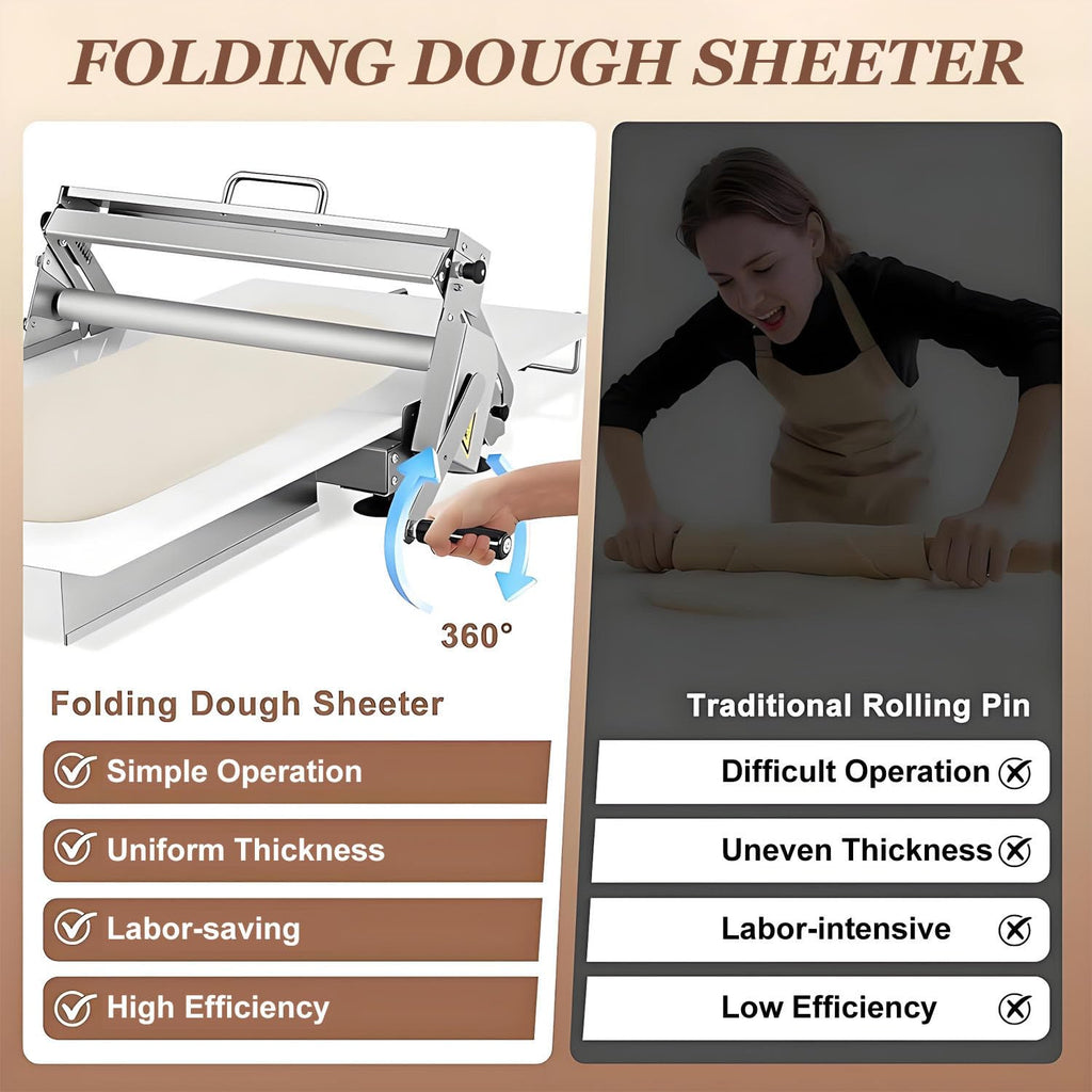 Manual Adjustable Dough Sheeter Stainless Steel Roller