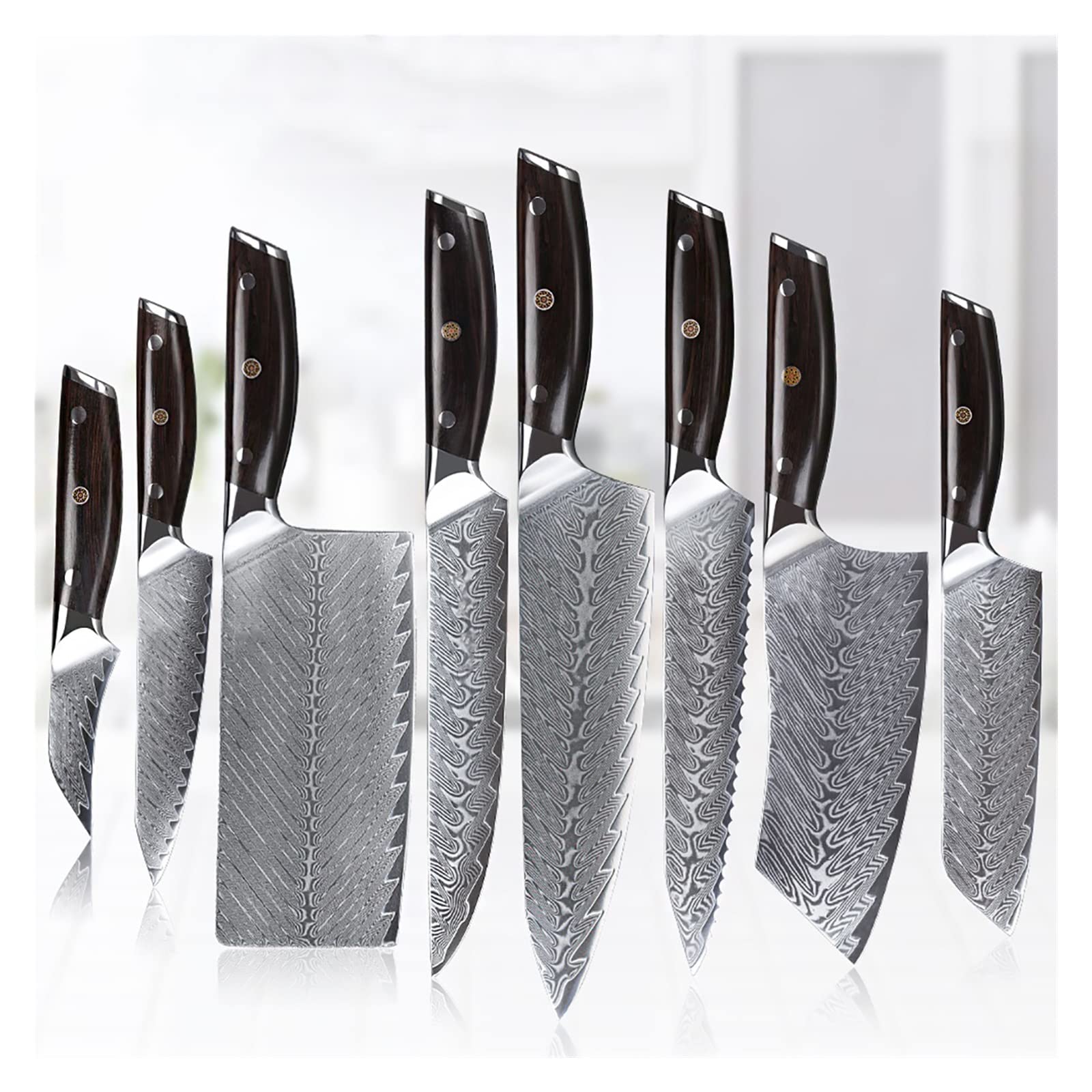 67 Layer Damascus Kitchen Knife Set 8 Piece