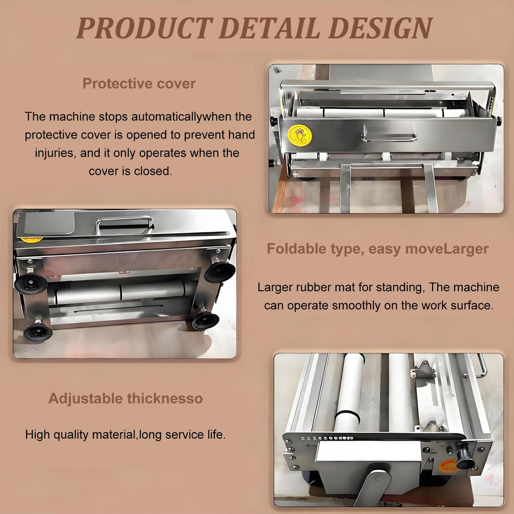 Manual Adjustable Dough Sheeter Stainless Steel Roller