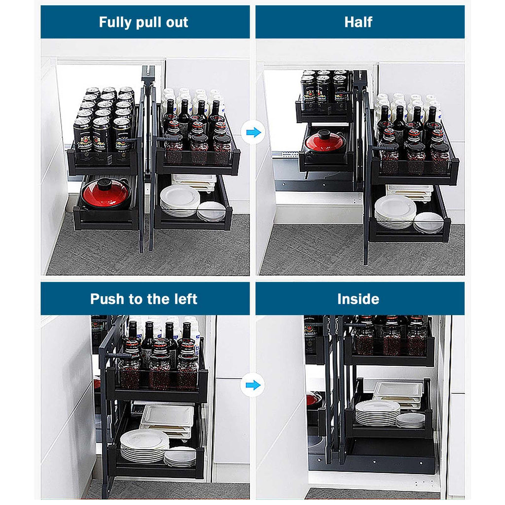Pull Out Corner Cabinet Organizer for Spice Storage