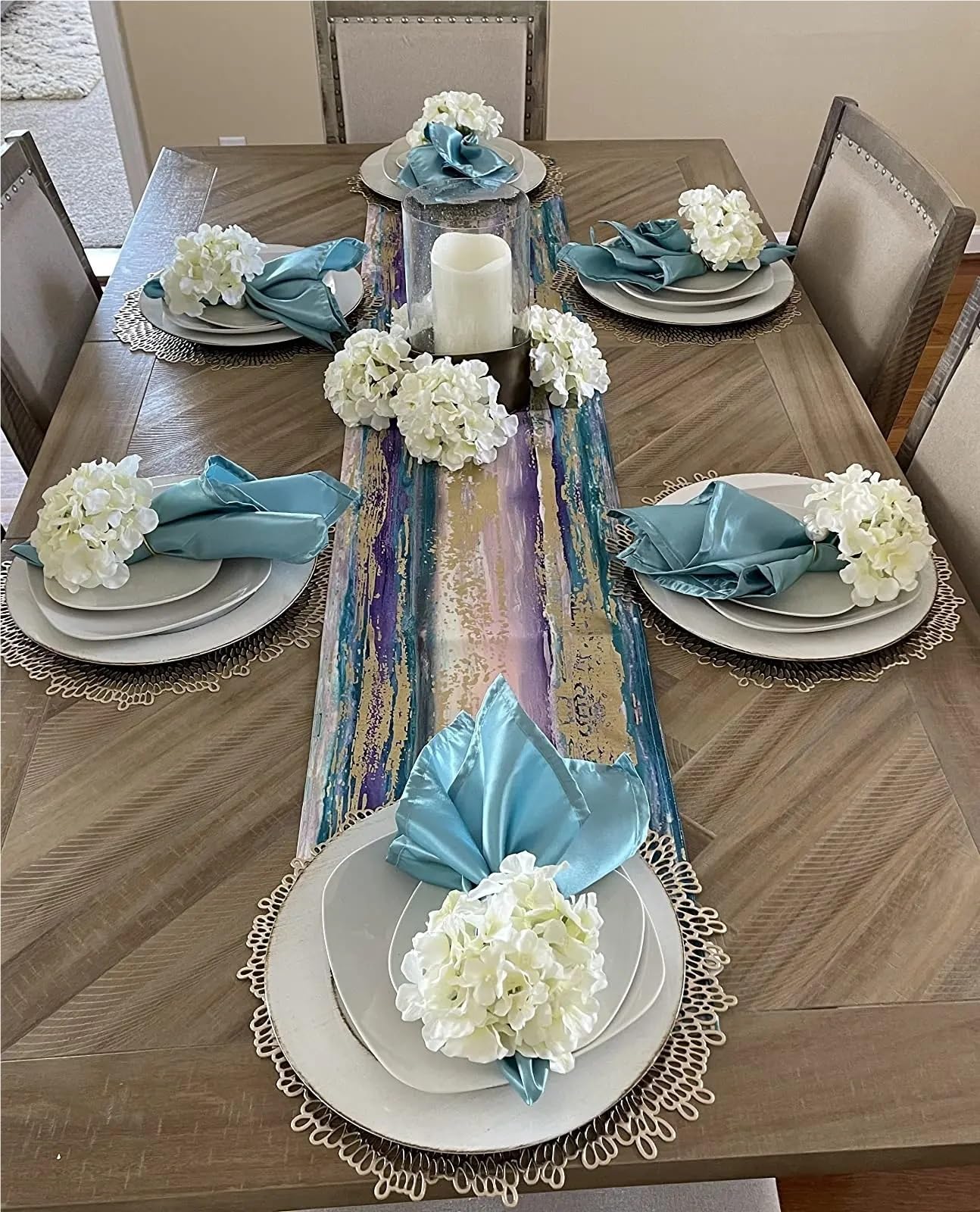 Satin Fabric Cloth Napkins 10 Piece Dining Decor