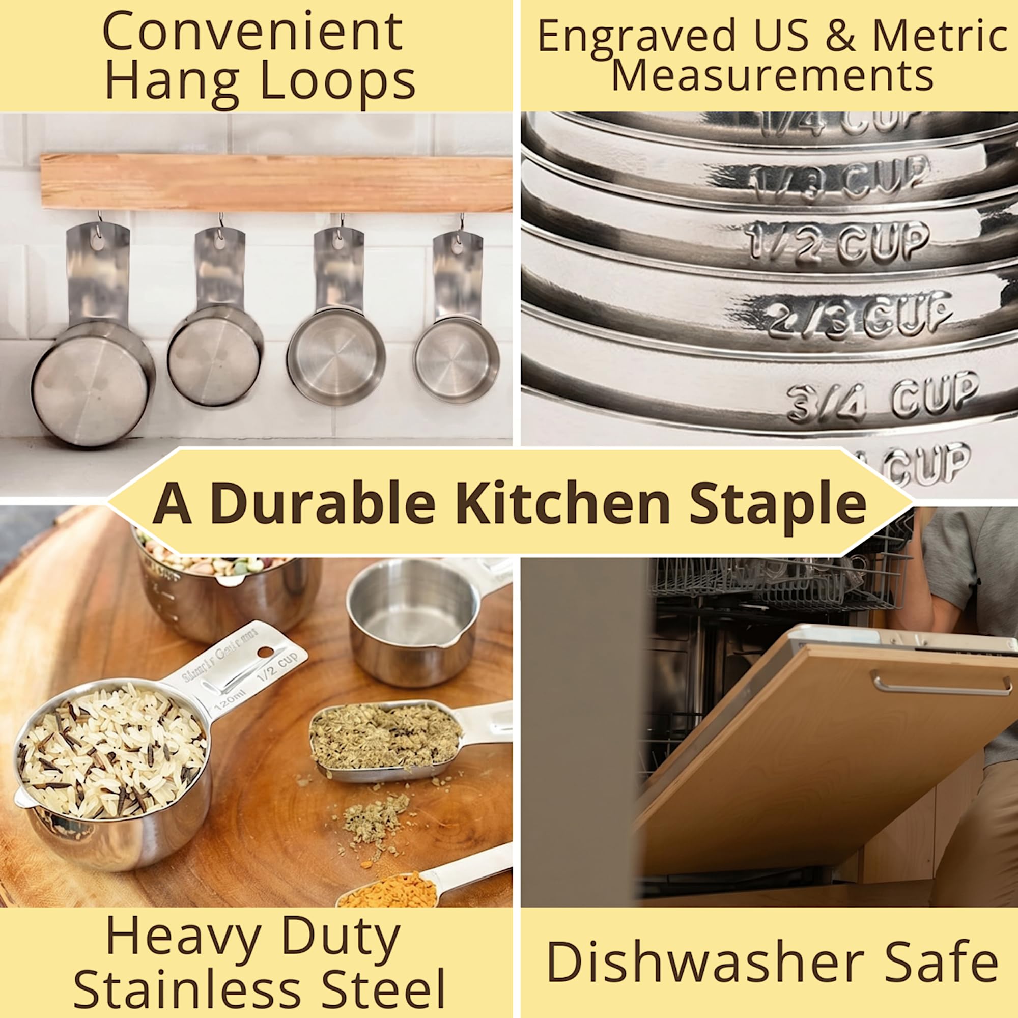 Stainless Steel Measuring Cups and Spoons Set 12 Piece