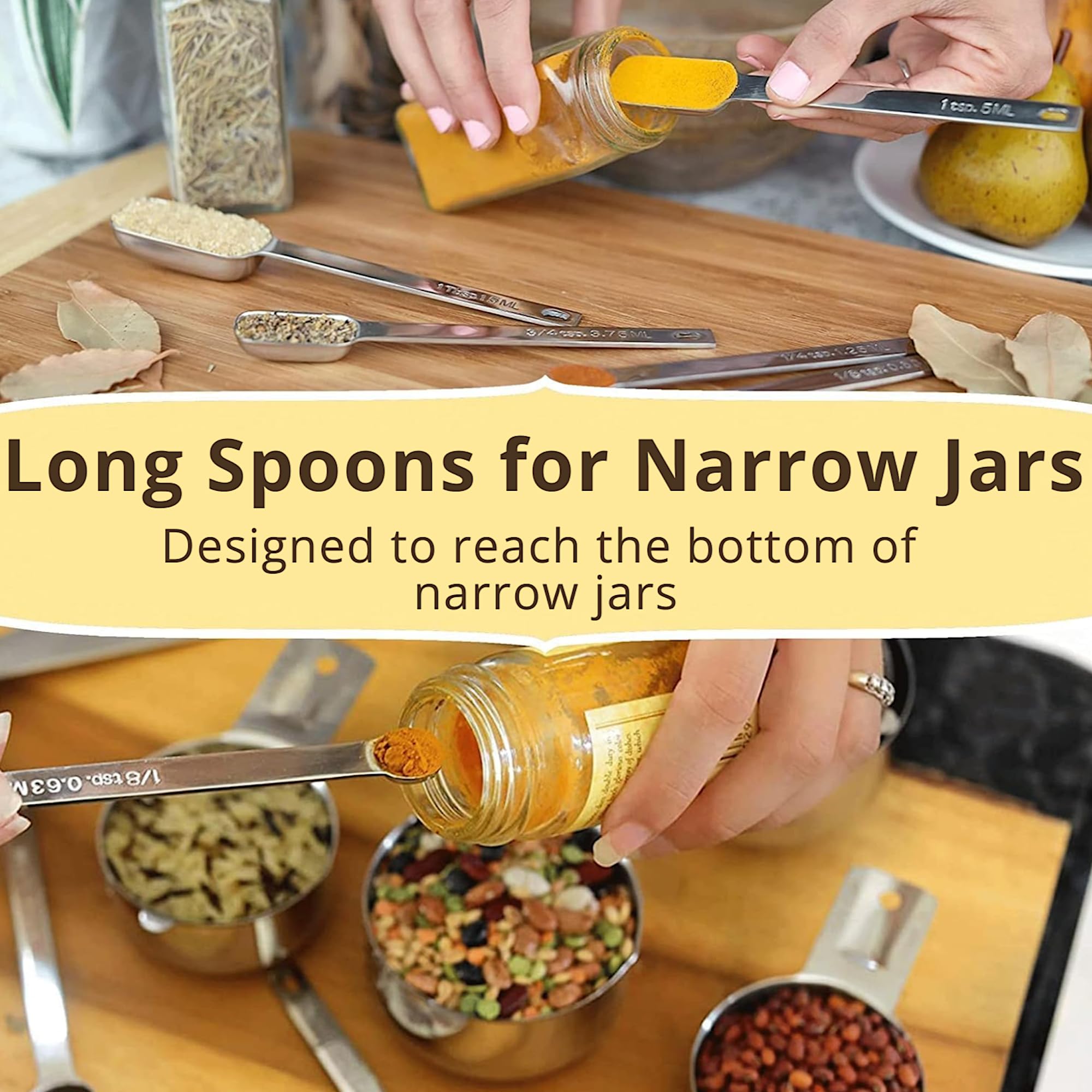 Stainless Steel Measuring Cups and Spoons Set 12 Piece